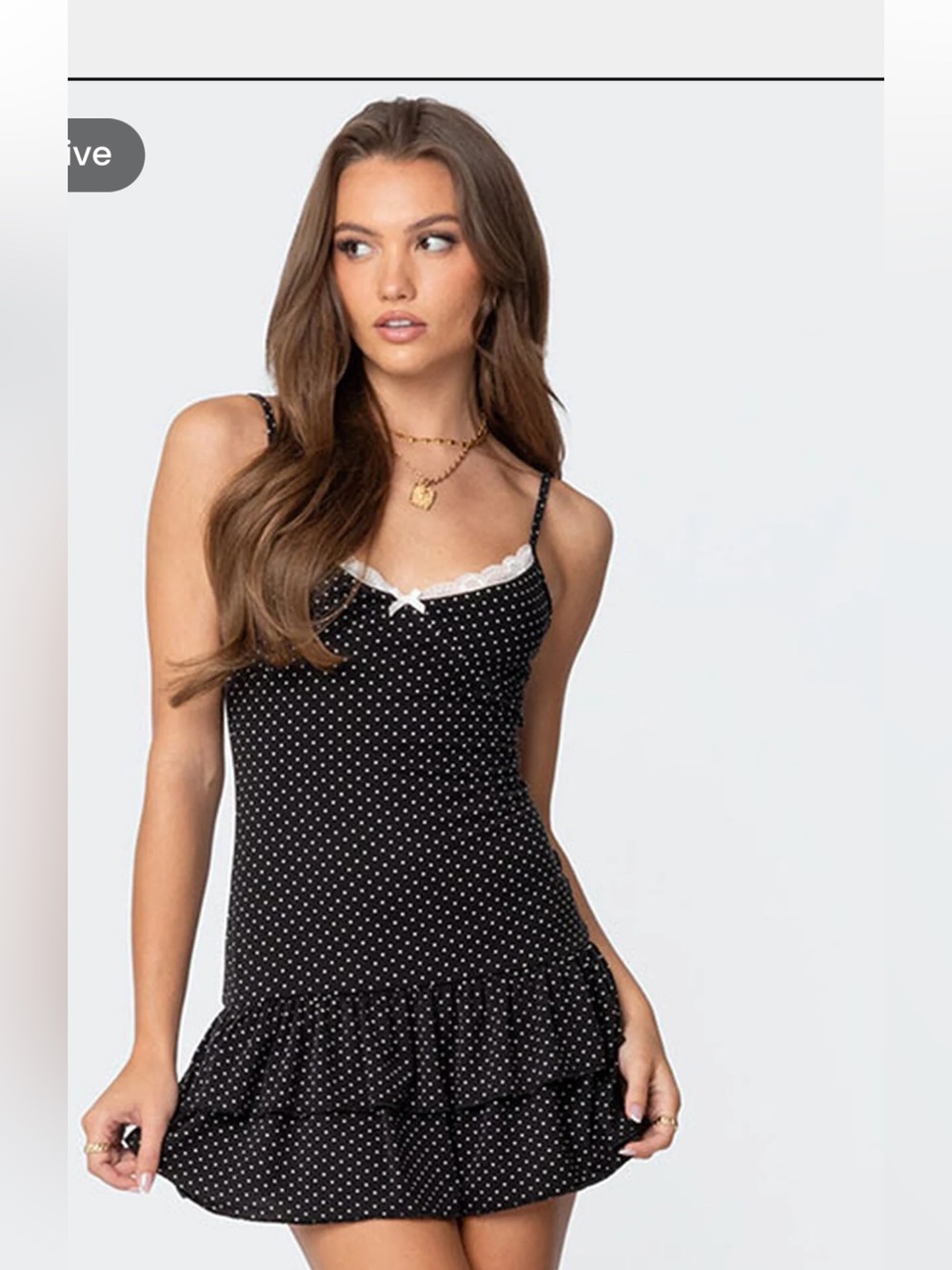 Edikted Cienna Strappy Polka Dot Mini Dress, XS